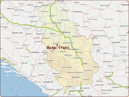 mapa banja vrujci Kako doći do banje Vrujci   Vila Ivanović mapa banja vrujci